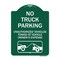 Signmission No Parking No Truck Parking Unauthorized Vehicles Towed at Vehicle Owners Expense W, GW-1824-23660 A-DES-GW-1824-23660 - alternate 1